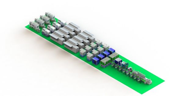 Alta linea di produzione delle batterie di automazione con alte produttività e durevolezza