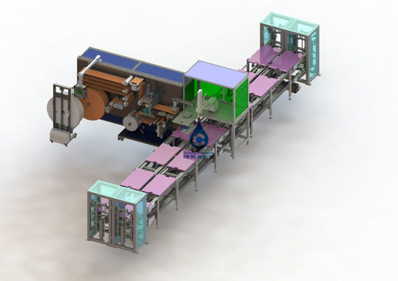 CCD che indirizza l'attrezzatura automatica del cotone dell'ingresso della schiuma della catena di montaggio del pacchetto della batteria